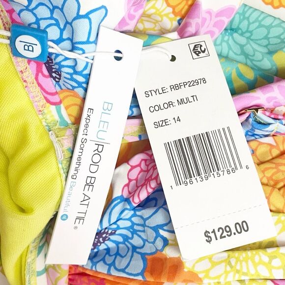 NWT Bleu Rod Beattie Fresh Picks One Piece Swimsuit Floral Underwire Size 14 NEW - Picture 12 of 15